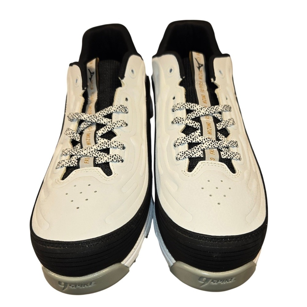 Mizuno Wave Baseball Cleats Mens 11 White Black Metal Spikes 11GM236009